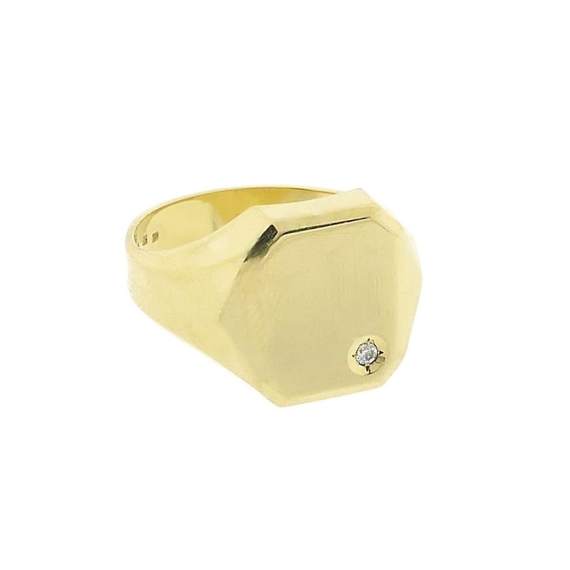 Image 4 of Vintage gold signet ring with zirconia | Men