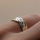 Image 6 of Two-tone gold ring with diamond; 0.15 ct.