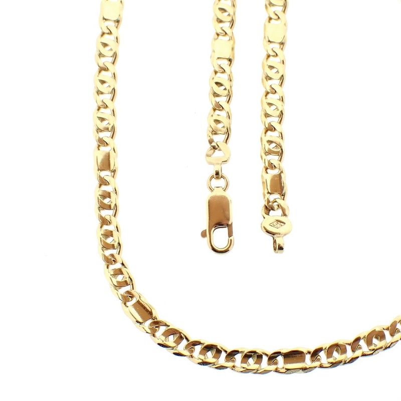 Image 1 of Yellow gold Figaro variation necklace; Men's | 51 cm
