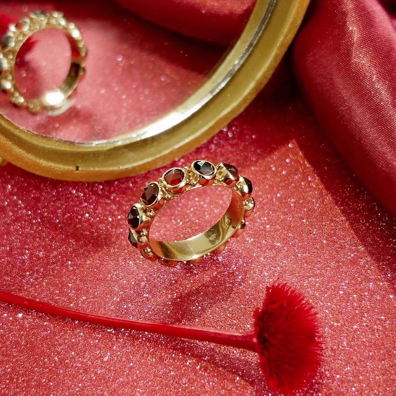 Image 2 of Gold alliance ring with garnet