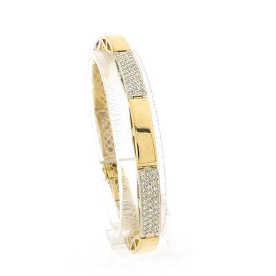 Image 1 of 18K Bicolor Gold Link Bracelet with Diamonds; 1.055 ct.