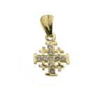 Image 1 of Golden Jerusalem Cross with zirconia