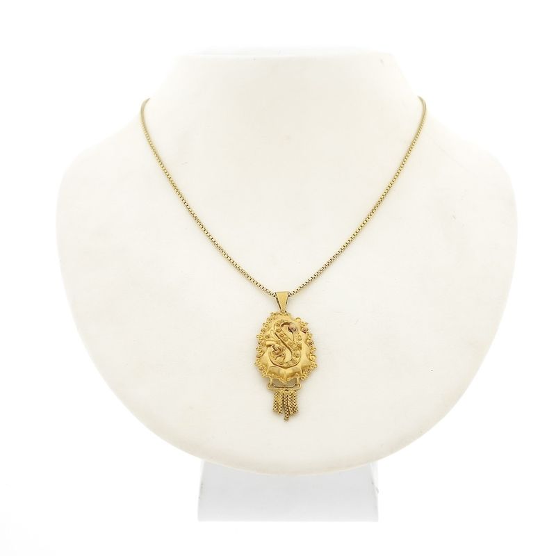 Image 4 of Antique gold pendant of a hat bell