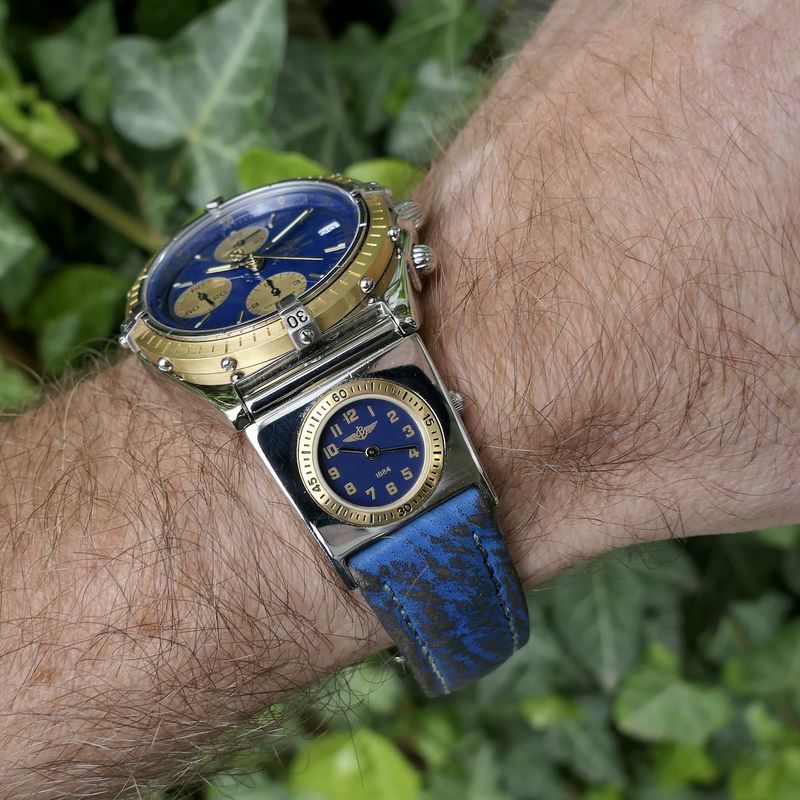 Image 19 of Breitling Chronomat D13047; Vintage pilot men's watch with UTC module