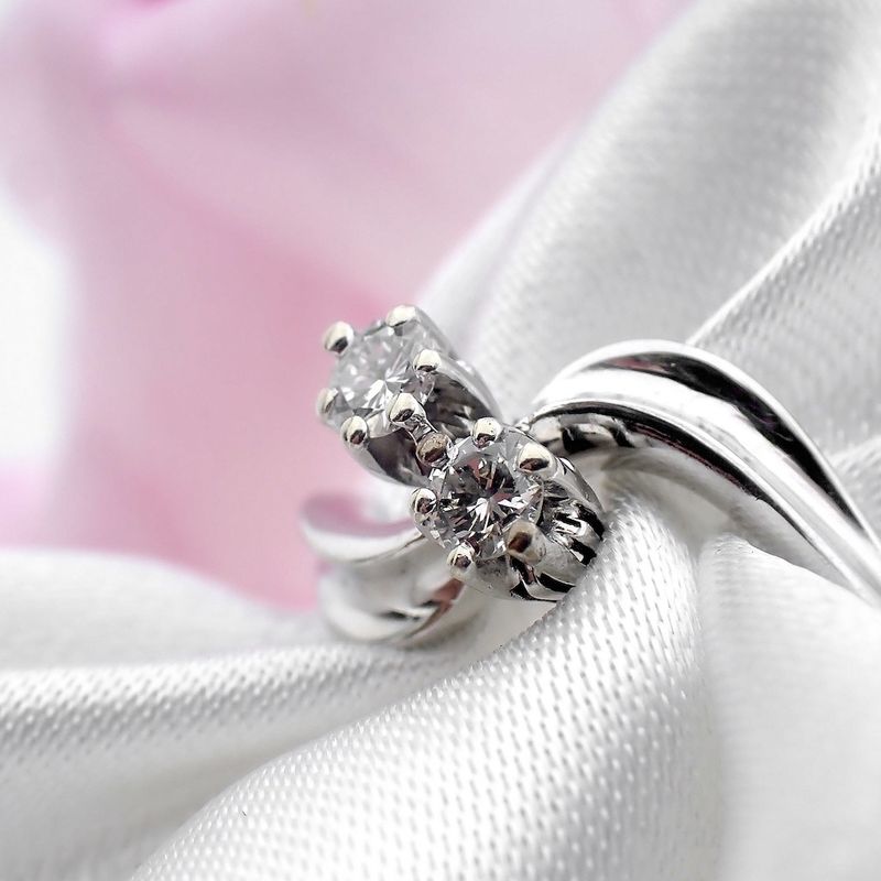 Image 2 of 18 carat white gold ring with 0.20 ct. diamonds.