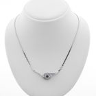 Image 1 of White gold necklace with diamond and sapphire | 0.10 ct.