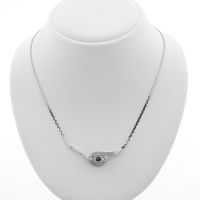 White gold necklace with diamond and sapphire | 0.10 ct.