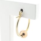 Image 4 of Tricolor gold earrings with a ball; Ø 16.5 mm
