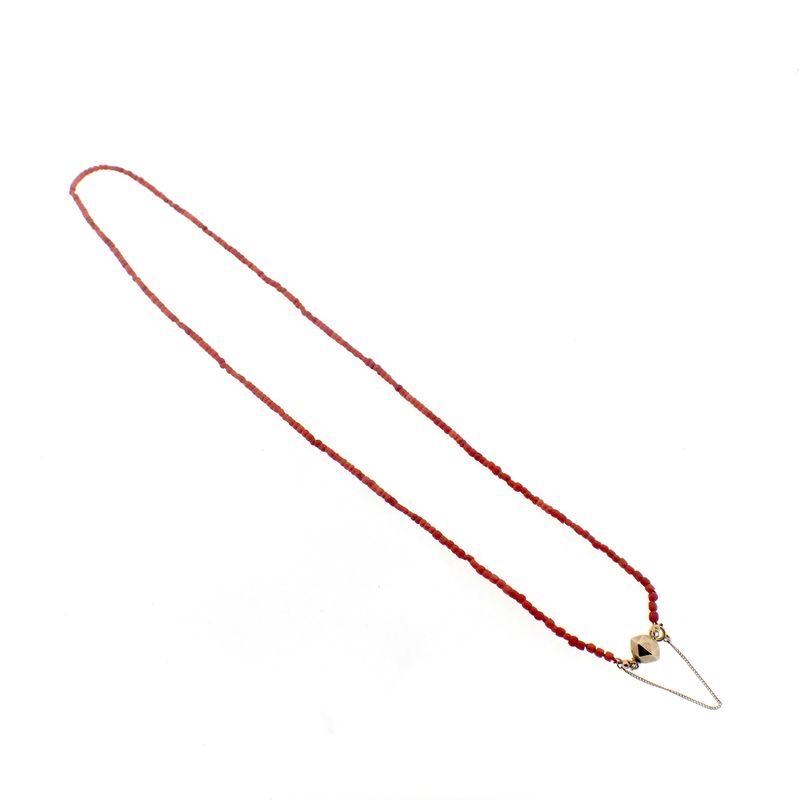 Image 10 of Vintage/antique red coral bead necklace with gold clasp | 81 cm
