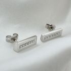 Image 2 of Gold stud earrings set with diamonds; 0.12 ct.