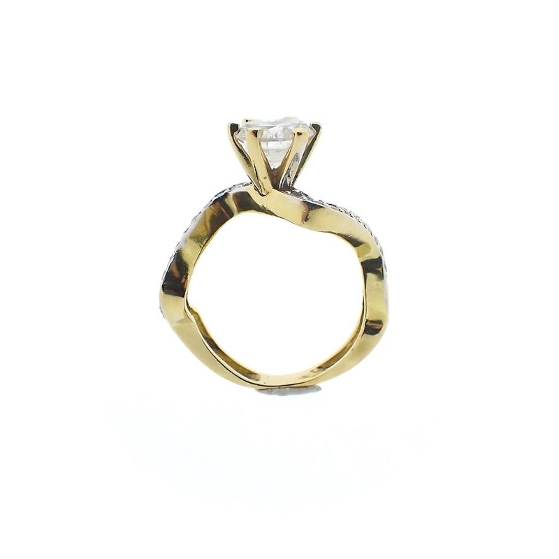 Image 8 of 18 carat gold cocktail ring set with zirconia