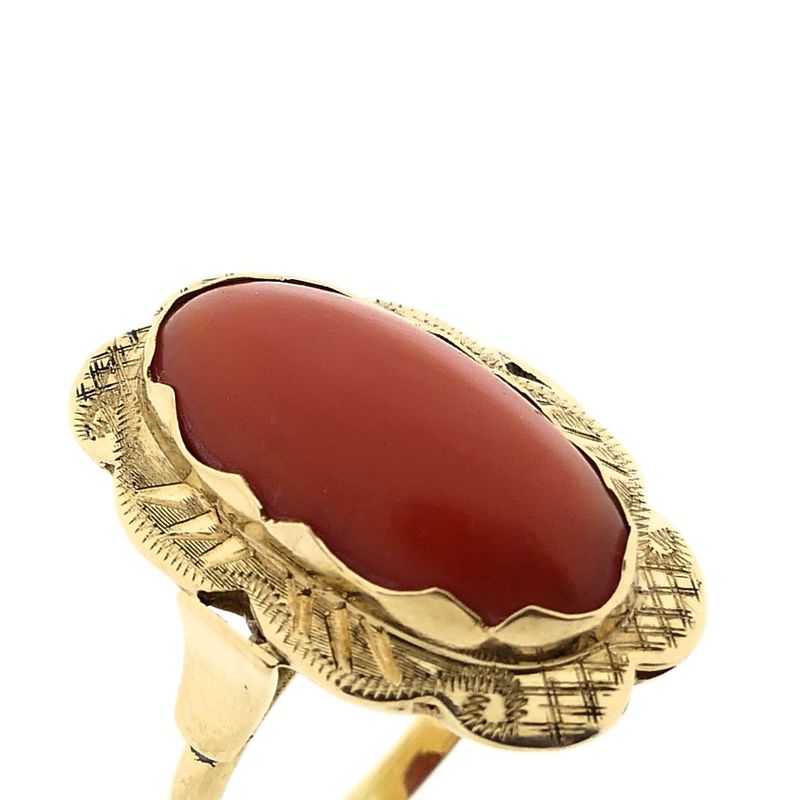 Image 5 of Gold Ring with Coral