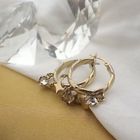 Image 4 of Two-tone gold earrings with charms and zirconia | Ø 23.0 mm