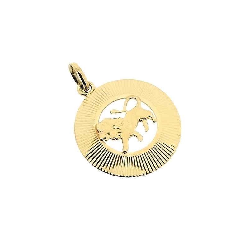 Image 6 of Fabiola gold zodiac sign pendant; Leo