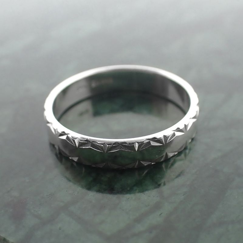 Image 5 of Silver ring with facets
