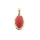 Image 1 of Antique gold pendant with blood coral.