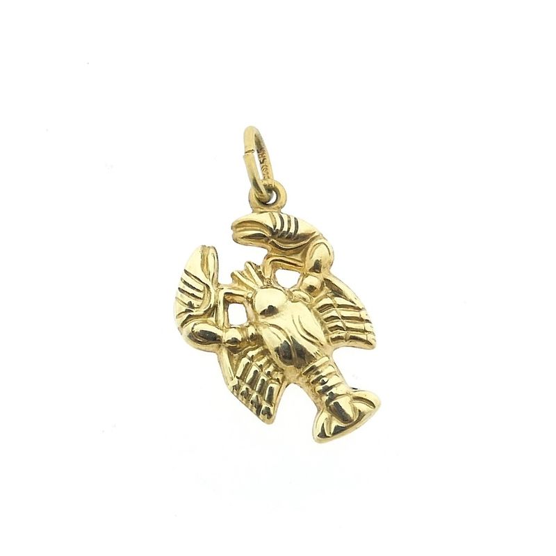 Image 1 of Gold zodiac sign pendant; Cancer