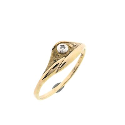 Image 1 of Gold ring with diamond; 0.01 ct.