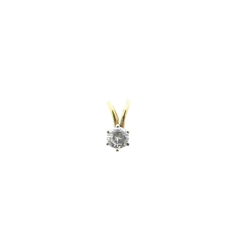 Image 1 of Gold minimalist pendant with zirconia