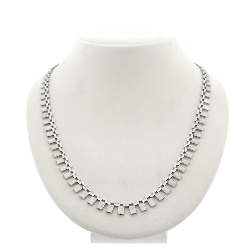 Image 1 of Matted white gold Cleopatra necklace.