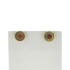 Image 1 of Vintage gold stud earrings with red coral