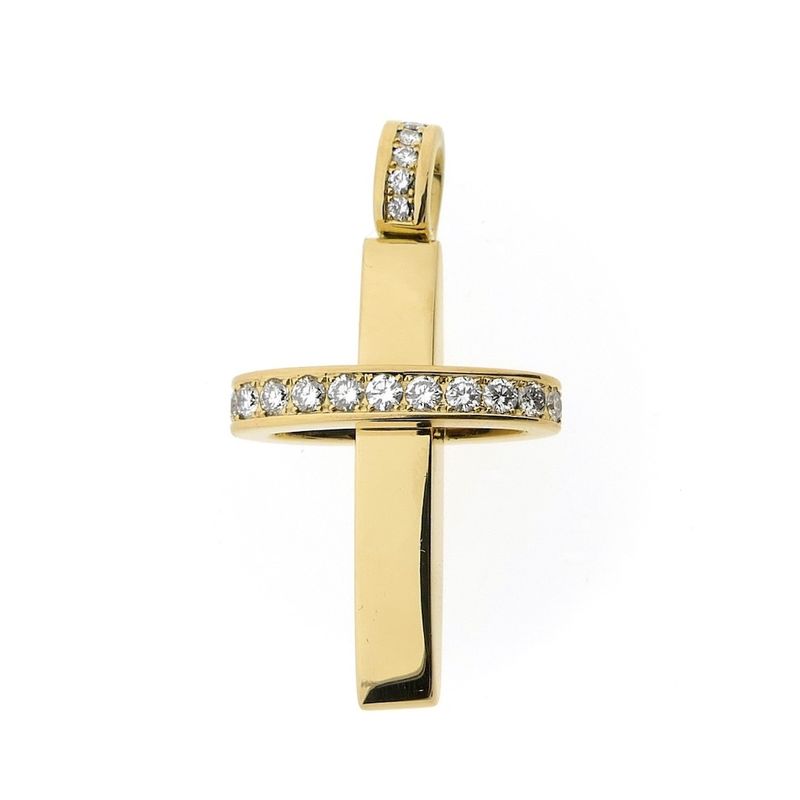 Image 1 of 18-karat gold cross with diamond | Chopard