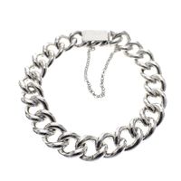 Robust silver gourmet link bracelet
