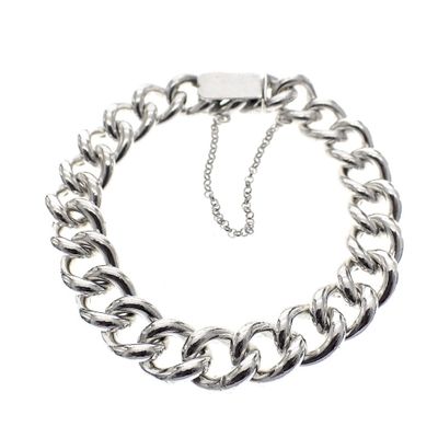 Image 1 of Robust silver gourmet link bracelet