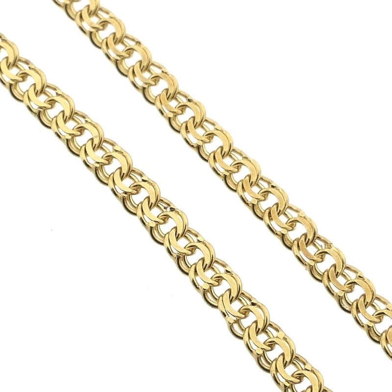 Image 5 of Antique gold sliding chain with tassels and diamond; approx. 0.05 ct.