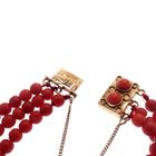 Image 4 of Red coral beads bracelet with gold clasp; Antique | Ø 56mm