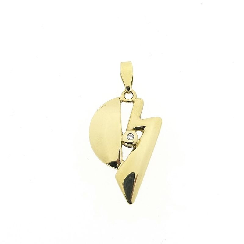 Image 1 of Golden fantasy pendant with diamond | 0.005 ct.