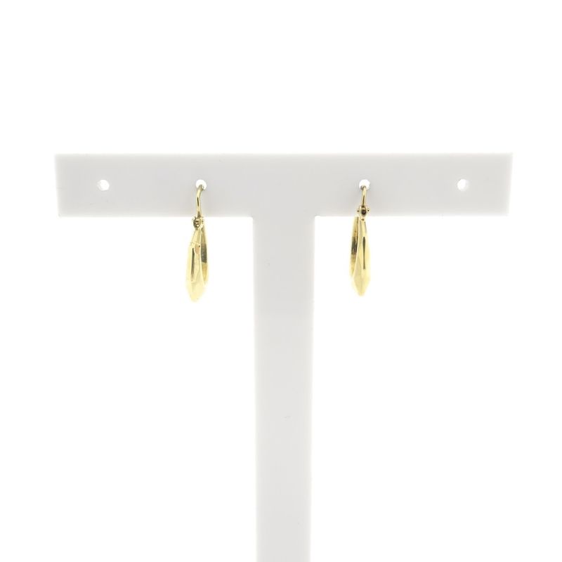 Image 1 of Gold faceted hoop earrings | Ø 14 mm