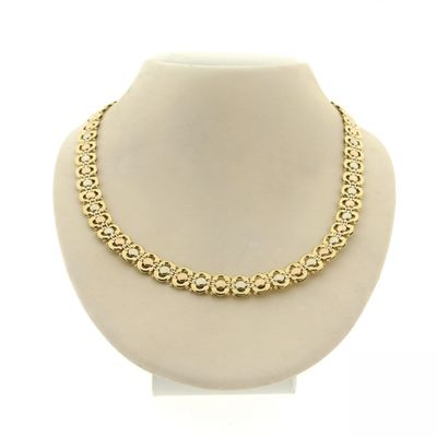 Image 1 of Tricolor gold fantasy link necklace