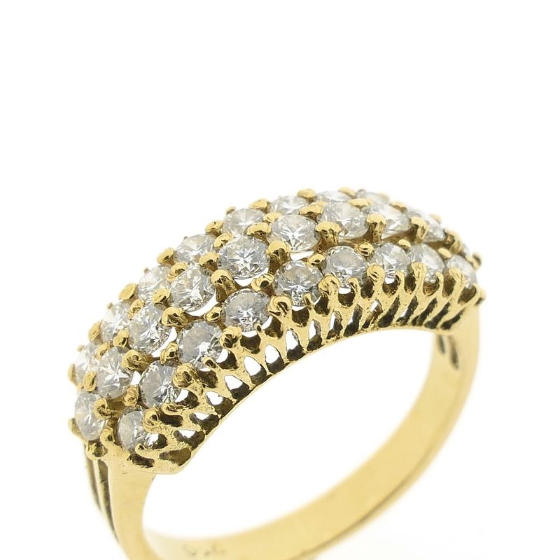 Image 2 of Gold ring with diamonds; 0.94 ct.