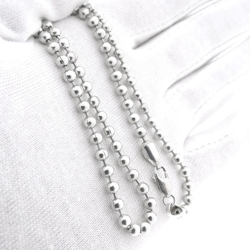 Image 7 of Silver ball link necklace