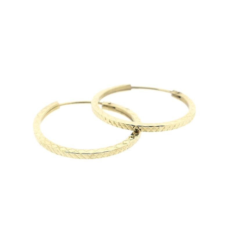Image 6 of Gold faceted earrings | Ø 22.5 mm