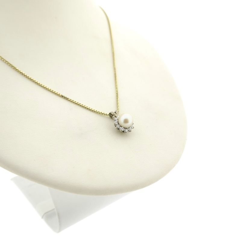 Image 6 of White gold pendant with pearl and diamonds