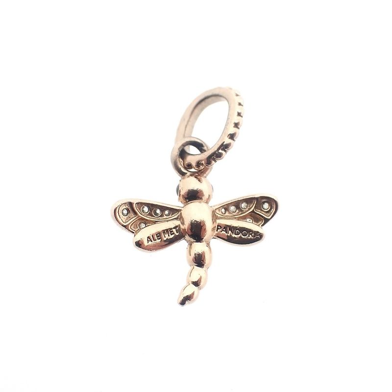 Image 5 of Pandora Moments dangle charm; Rose gold plated; Dragonfly