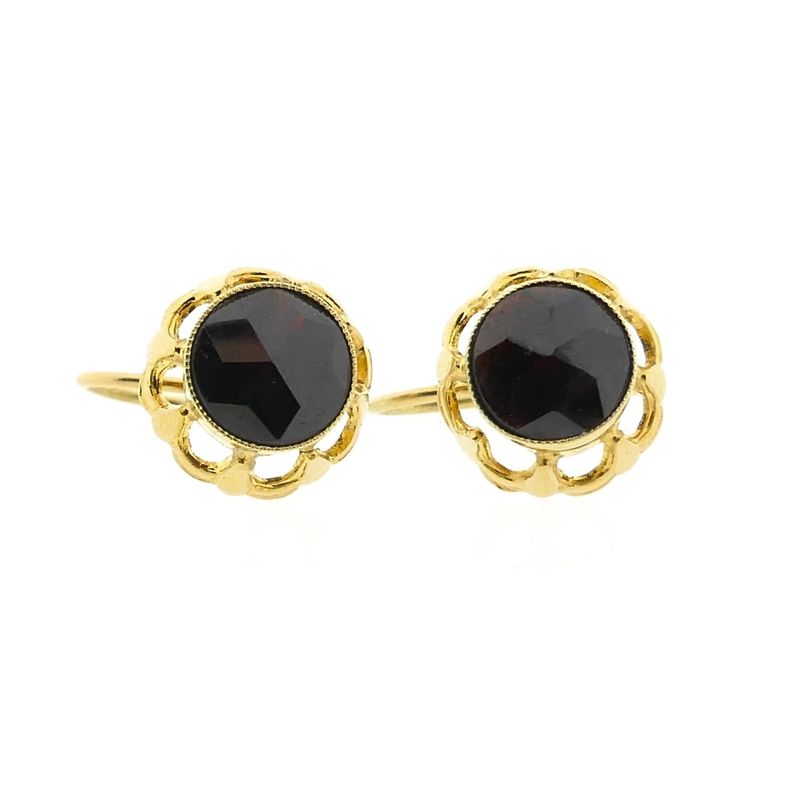 Image 6 of Vintage gold earrings with garnet