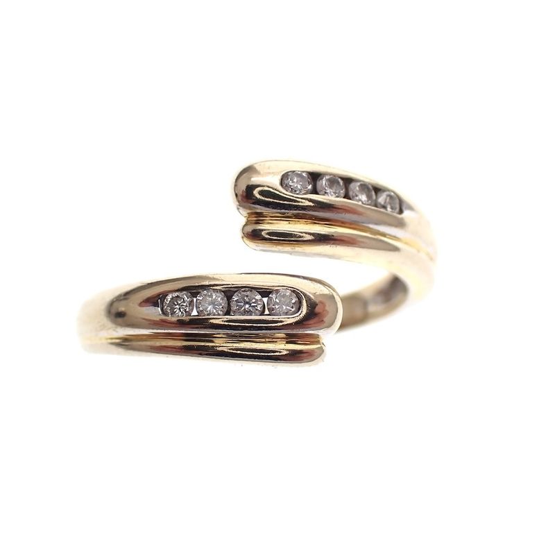 Image 3 of Two-tone gold ring with diamonds; 0.12 ct.