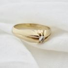 Image 6 of Golden fantasy ring with diamond | 0.10 ct.