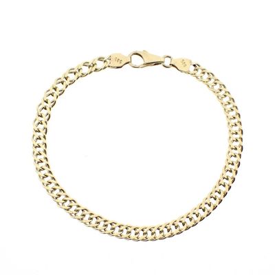 Image 1 of Gold flat gourmet link bracelet | 18.5 cm