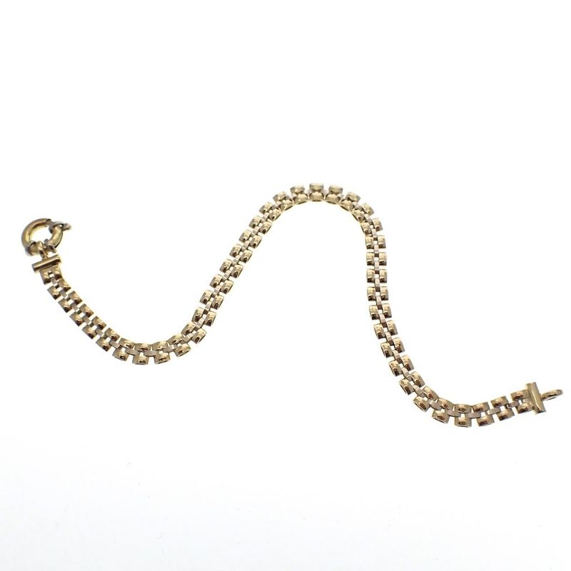 Image 4 of Two-tone gold Bismarck link bracelet | 19 cm