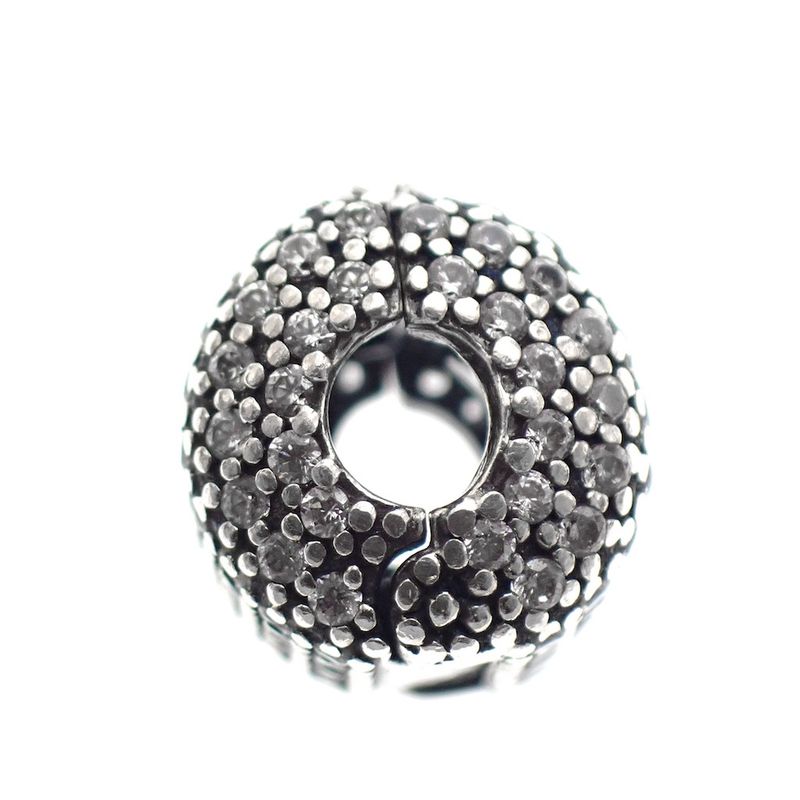 Image 3 of Pandora clip charm; Silver; Pavé