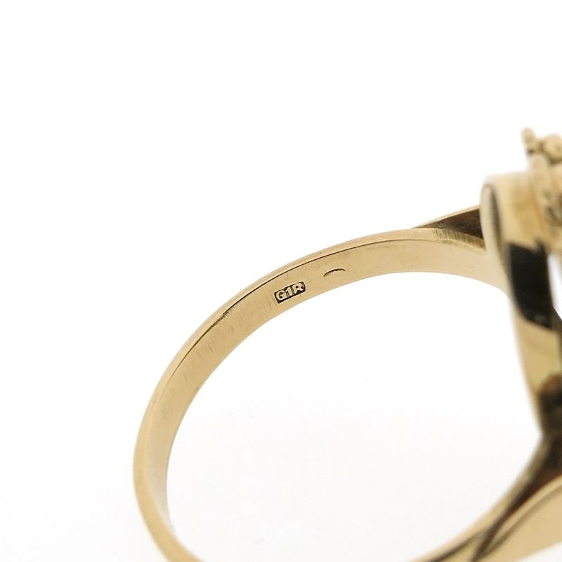 Image 7 of Gold ring with red coral | Vintage