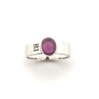 Image 2 of Silver solitaire ring with an oval cut amethyst stone