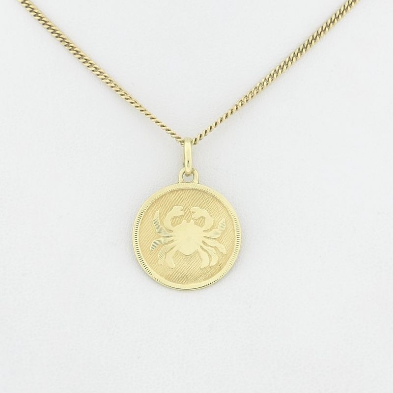 Image 4 of Gold zodiac sign pendant; Cancer