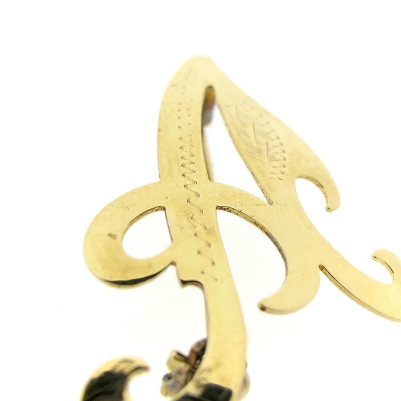 Image 5 of Gold letter brooch; letter A