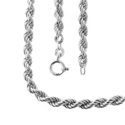 Image 1 of Silver long twisted link necklace | 69.5 cm