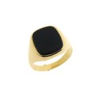 Image 1 of Gold signet ring with onyx.